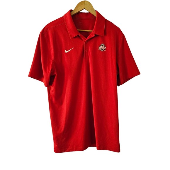 NIKE Dri Fit OSU Ohio State Buckeyes‎ Coaches Polo Shirt Men's Size Large - Picture 4 of 5
